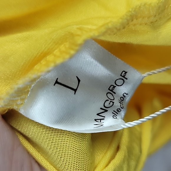 Mago pop yellow bodysuit long sleeve large new nwt - Picture 5 of 5